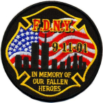 Memorial Patch 9-11-01 &quot;in Memory of our fallen heroes...&quot; &Oslash; 10 cm