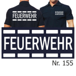 Polo azul marino, FEUERWEHR im Polizeidesign en blanco