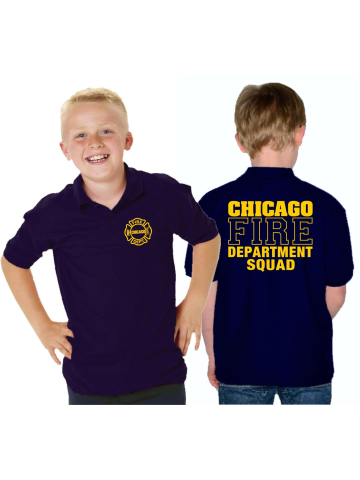 Kinder-Polo navy, CHICAGO FIRE DEPT. SQUAD, in yellow