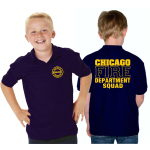 Kinder-Polo azul marino, CHICAGO FIRE DEPT. SQUAD, en amarillo