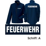 Softshelljacke azul marino, FEUERWEHR fuentetyp "A" (blanco), beidseitig