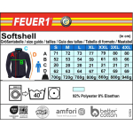 Softshelljacke azul marino, FEUERWEHR fuentetyp "A" (blanco), beidseitig