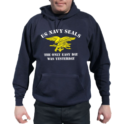 Hoodie blu navy, blu navy SEALS - The Only Easy Day Was...