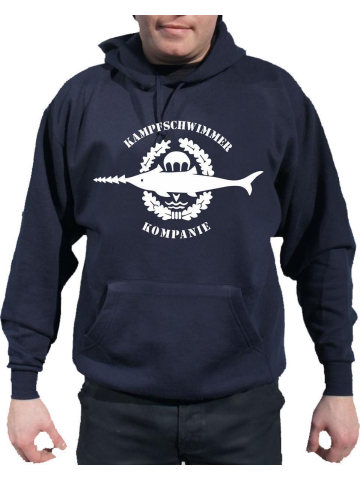 Hoodie azul marino, Kampfschwimmer Kompanie, blancos Emblem