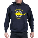 Hoodie azul marino, Kampfschwimmer Kompanie, plata-amarillos Emblem