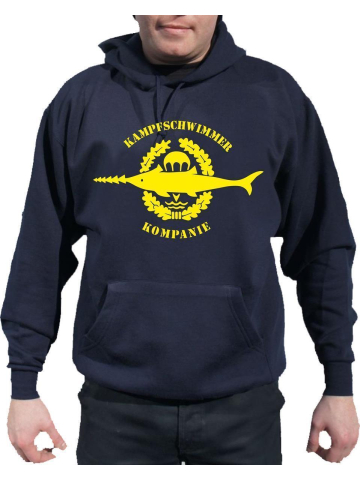 Hoodie navy, Kampfschwimmer Kompanie, gelbes Emblem