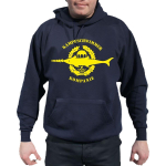 Hoodie navy, Kampfschwimmer Kompanie, gelbes Emblem