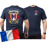 T-Shirt navy, Sapeurs Pompiers France - Courage et Devouement, multicolore