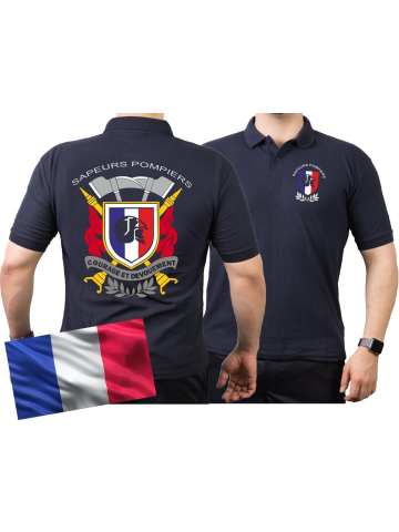 Polo (navy/bleu marine) Sapeurs Pompiers - Courage et Devouement, multicolore