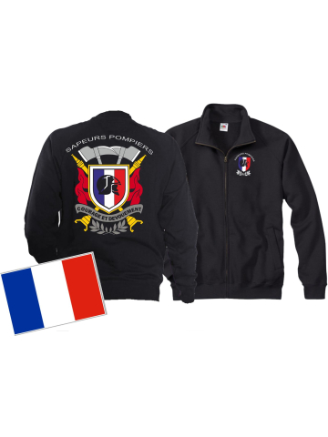 Sweatjacke (navy/bleu marine) Sapeurs Pompiers - Courage et Devouement, multicolore