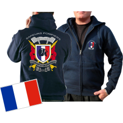 Kapuzenjacke (navy/bleu marine) Sapeurs Pompiers -...