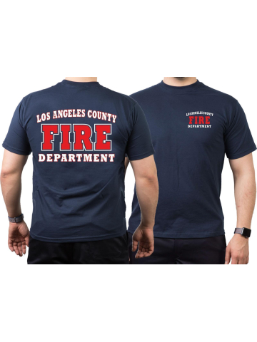 T-Shirt marin, Los Angeles County Fire Department bicolor
