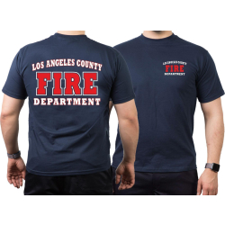 T-Shirt blu navy, Los Angeles County Fire Department bicolor