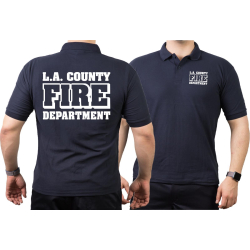 Polo navy, L.A. County Fire Department in white