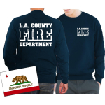 Sweat azul marino, L.A. County Fire Department en blanco
