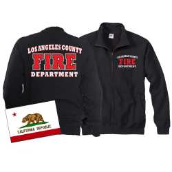 Sweat jacket navy, Los Angeles County Fire Department in...