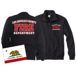 Sweat jacket navy, Los Angeles County Fire Department in white/red