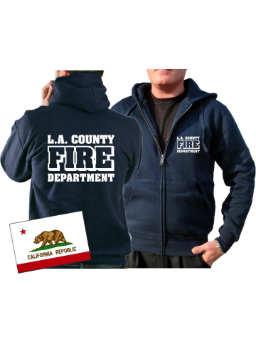 Chaqueta con capucha azul marino, Los Angeles County Fire Department