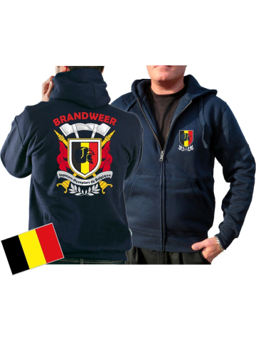 Hooded jacket (navy/bleu marine) Brandweer - Sapeurs Pompiers de Belgique, multicolore
