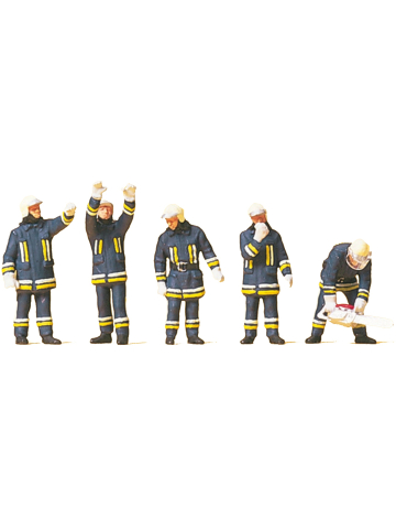 Zubehör 1:87 Figuren Feuerwehrmänner in Einsatzkeidung mit Kettensäge