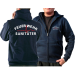 Veste à capuche marin, Feuerwehr Sanitäter blanc/rouge
