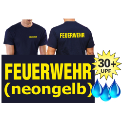 Functional-T-Shirt navy with 30+ UV-Protection, FEUERWEHR...