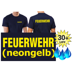 Funktions-T-Shirt navy mit 30+ UV-Schutz, FEUERWEHR in...