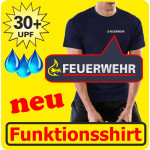 Fonctionnel-T-Shirt marin avec 30+ UV-protection, VwV BaWü avec Stauferlöwe nur auf der Vorderseite