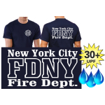 Funzionale-T-Shirt blu navy con 30+ UV-protezione, NYFD (work) (standard-T-Shirt)