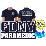 Funzionale-T-Shirt blu navy con 30+ UV-protezione, FDNY Paramedic