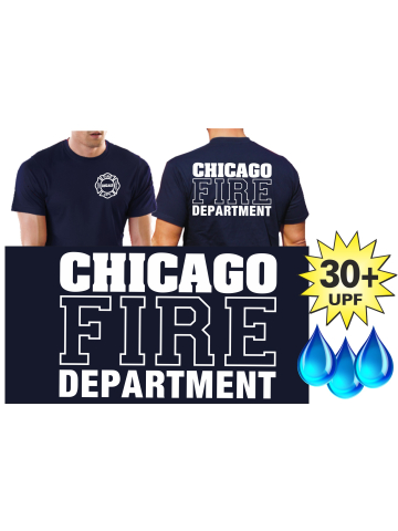 Letras y Espalda Impresión feuer1 Sudadera con Capucha Marina Chicago Fire Dept