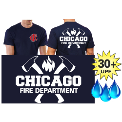 Funktions-T-Shirt navy mit 30+ UV-Schutz, Chicago Fire...