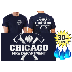 Funktions-T-Shirt navy mit 30+ UV-Schutz, Chicago Fire...