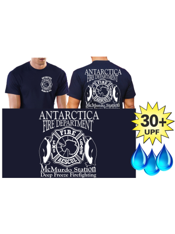 Funcional-T-Shirt azul marino con 30+ UV-proteccion, ANTARCTICA FD