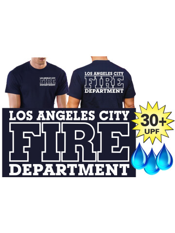 Functional-T-Shirt navy with 30+ UV-Protection, Los Angeles City Fire Department 3XL
