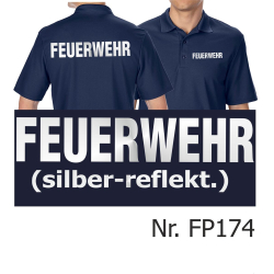 Functional-Polo navy, FEUERWEHR silver-reflective