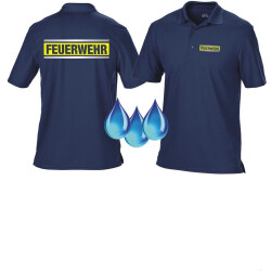 Functional-Polo navy, FEUERWEHR silver/neonyellow/silver