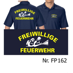 Funktions-Polo navy, FFW neongelb/weiss AGT