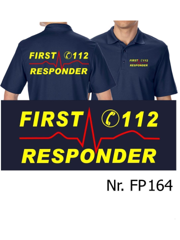 Funktions-Polo navy, First Responder (neongelb/rot)