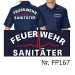 Functional-Polo navy, Feuerwehr Sanitäter white/red
