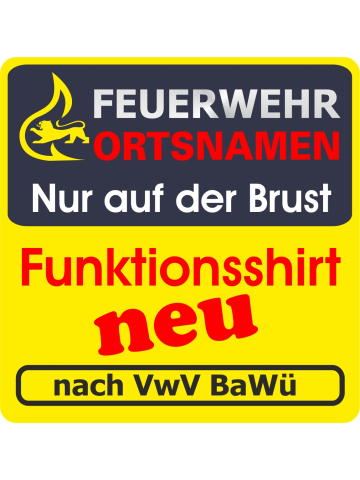 Funzionale-T-Shirt blu navy con 30+ UV-protezione, VwV BaWü con Stauferlöwe con nome del luogo nur auf der Vorderseite