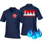 Functional-Polo navy, Chicago Fire Dept. with zweifarbiger Skyline (white/red)