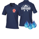 Funzionale-Polo blu navy, Chicago Fire Department con assin, Paramedic