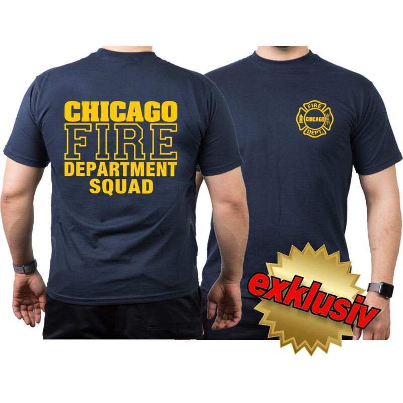 feuer1 Sweat-Shirt pour Enfant Bleu Marine Chicago Fire deptartment en Blanc 