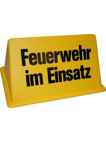Dachaufsetzer "Feuerwehr im Einsatz" giallo/nero font