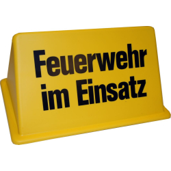 Dachaufsetzer "Feuerwehr im Einsatz" yellow/black font