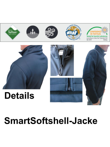 SmartSoftshelljacke marin, FEUERWEHR avec lamgem "F" dans rouge