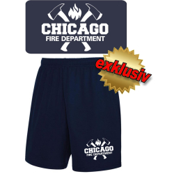 Performace Shorts blu navy Chicago Fire Dept. con assin