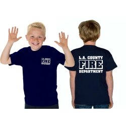 Kinder-T-Shirt blu navy, L.A. County Fire Department nel...