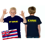 Kinder-T-Shirt navy, Honolulu Fire Dept. (Hawaii), neonyellow